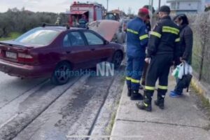 Φωτιά πήρε αυτοκίνητο στην Παλαιοπαναγιά Ναυπακτίας