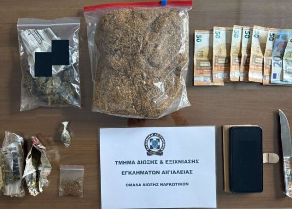 2 12 2025 Σύλληψη για κατοχή ναρκωτικών και λαθραίων καπνικών προϊόντων στο Αίγιο
