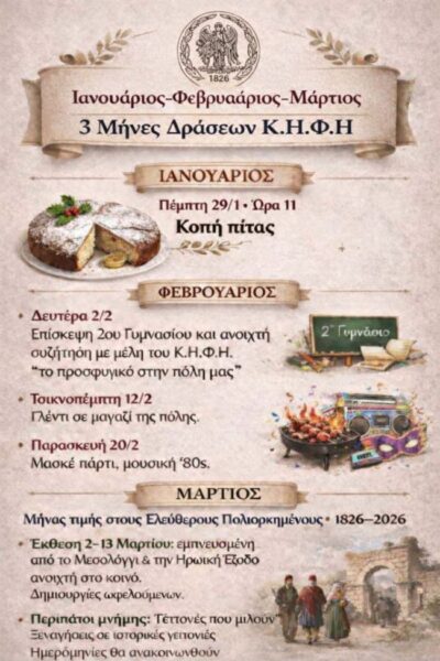 Αφίσα Τρίμηνο Δράσεων ΚΗΦΗ