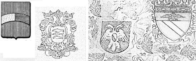 Οικόσημα της Οικογένειας Βάλβη (Αριστερά) και Οικογένειας Καραβία (Δεξιά)